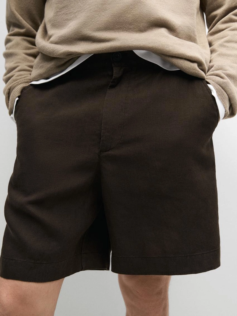 Длинные льняные бермуды