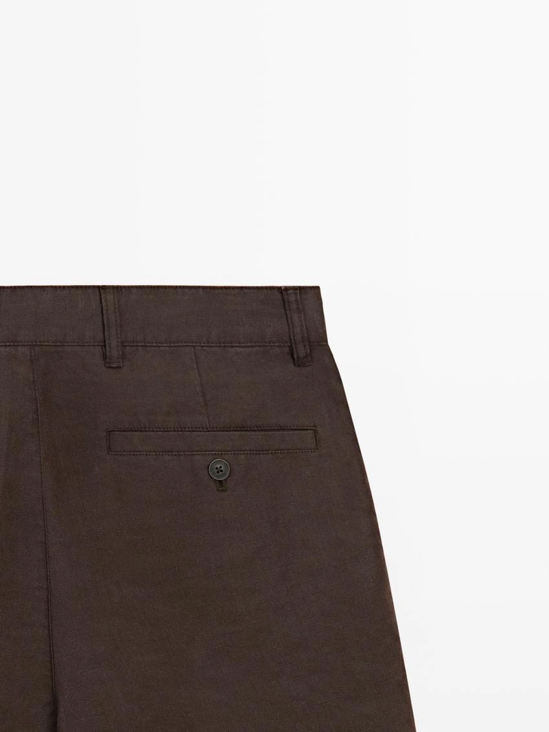 Длинные льняные бермуды