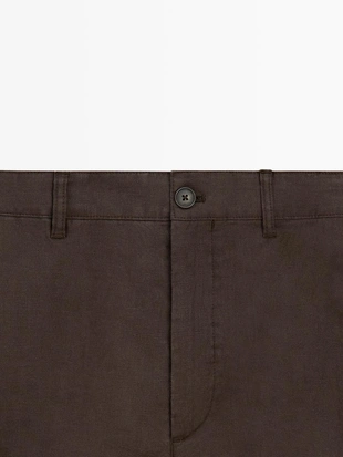 Купить Massimo Dutti Длинные льняные бермуды