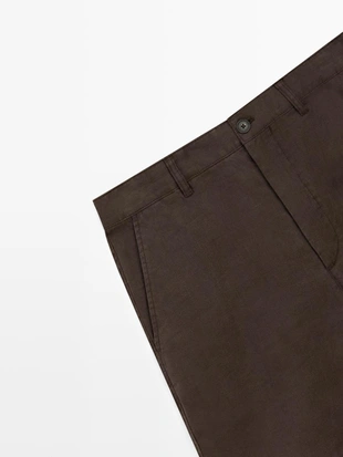 BROWN|0198/011 - Massimo Dutti Длинные льняные бермуды