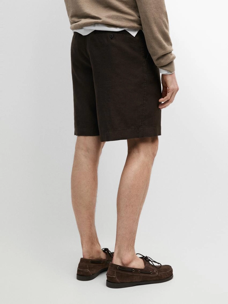 Длинные льняные бермуды