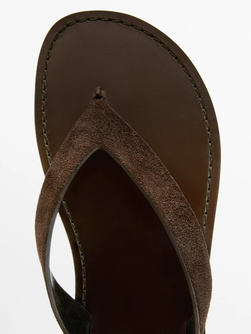 Сандалии с разделителем пальцев из кожи