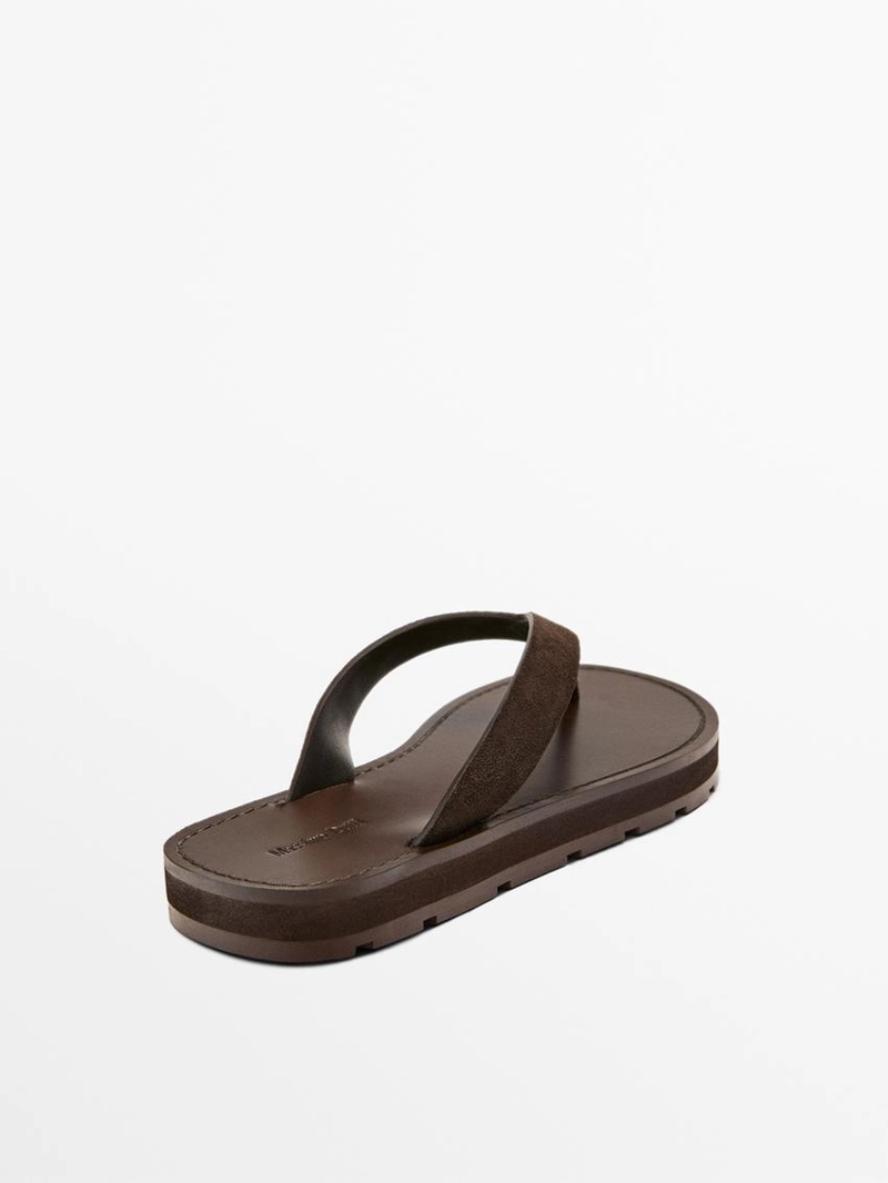 Сандалии с разделителем пальцев из кожи