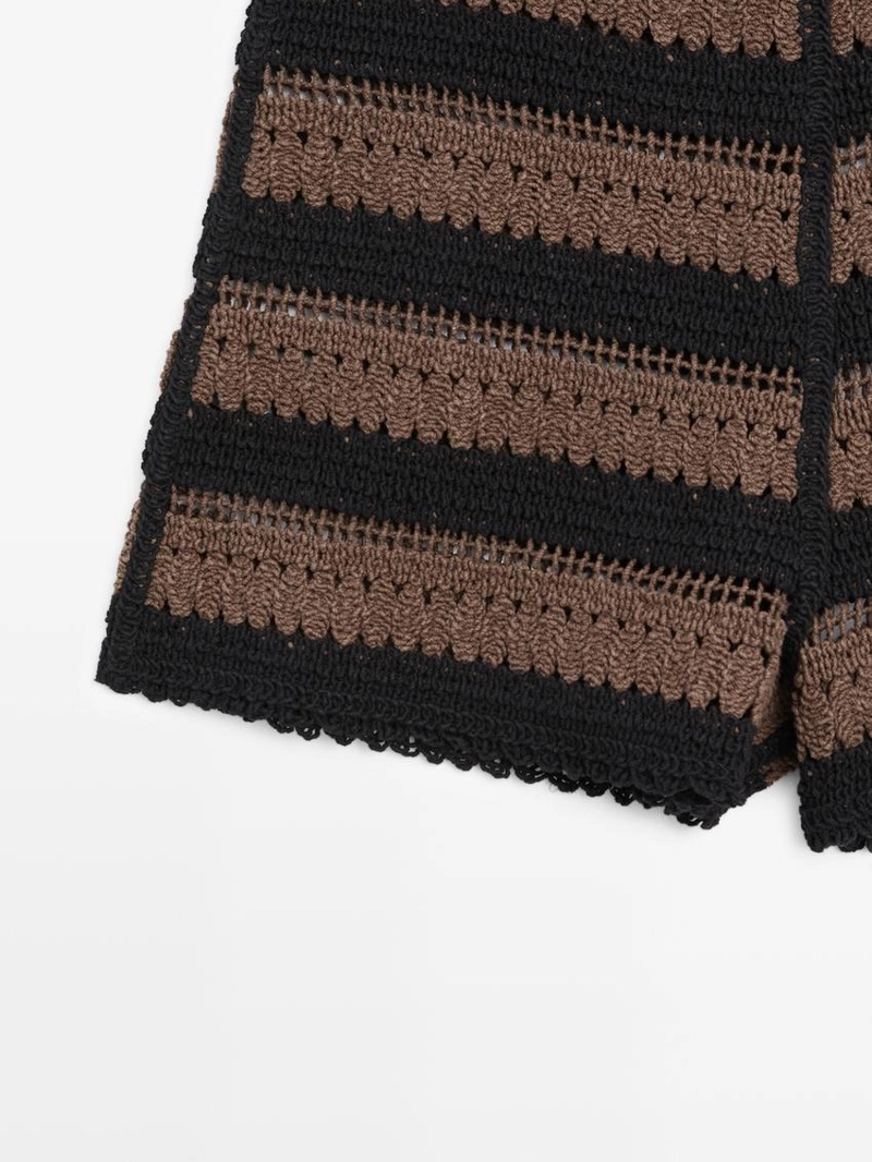 Шорты из вязанного хлопка в полоску