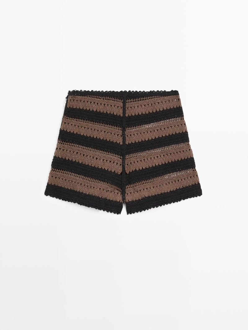Шорты из вязанного хлопка в полоску