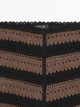 Шорты из вязанного хлопка в полоску- Заказать в России