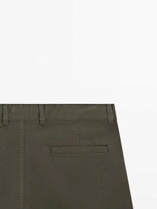 Шорты бермуды из хлопково-синтетической смеси с карманом- Заказать в России