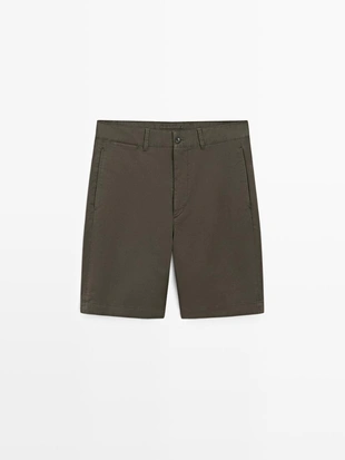 Шорты бермуды из хлопково-синтетической смеси с карманом- Заказать в России