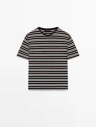 Футболка с коротким рукавом в полоску- Заказать в России