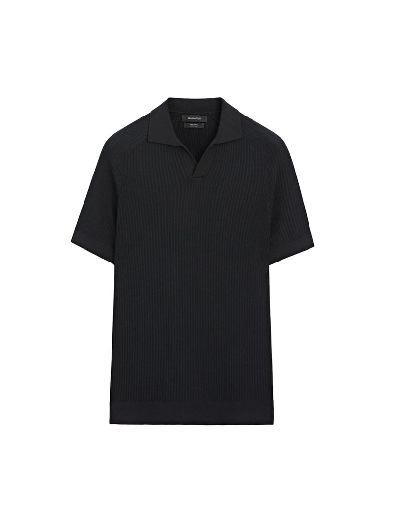 Джемпер-поло из ребристого хлопка