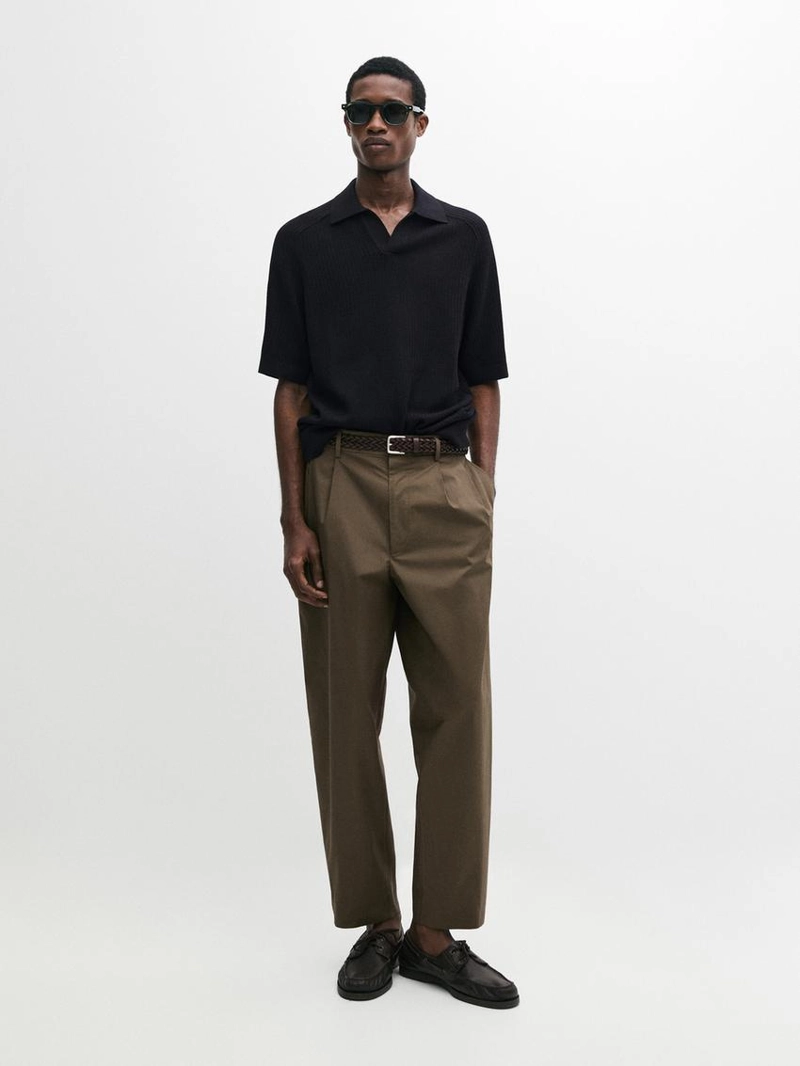 Джемпер-поло из ребристого хлопка