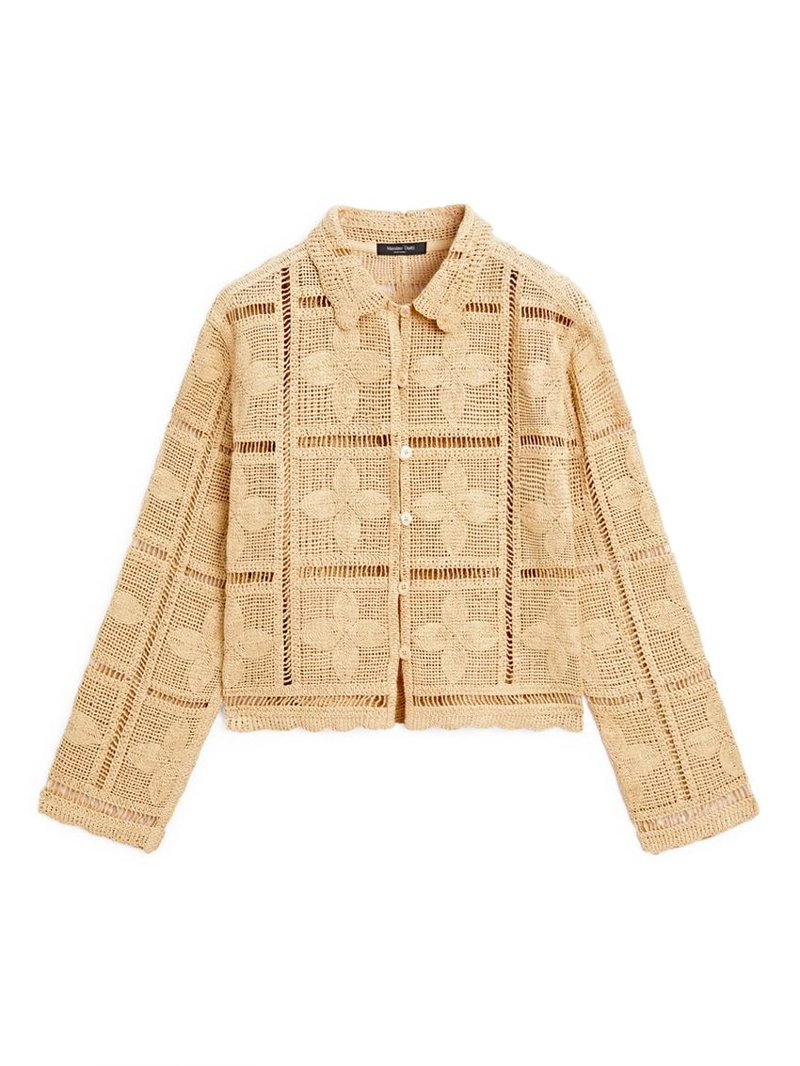 Кардиган с кружевными вырезами