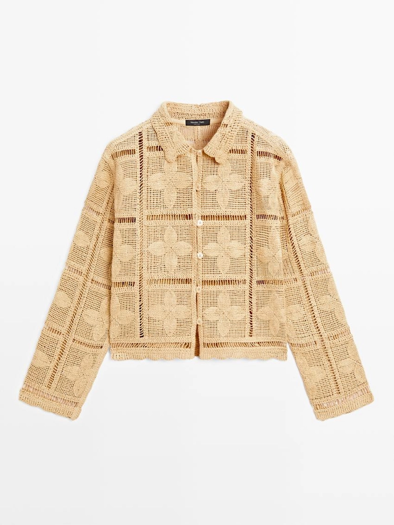 Кардиган с кружевными вырезами