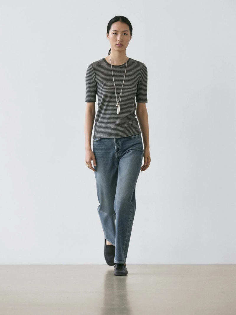 Рубашка с коротким рукавом в полоску