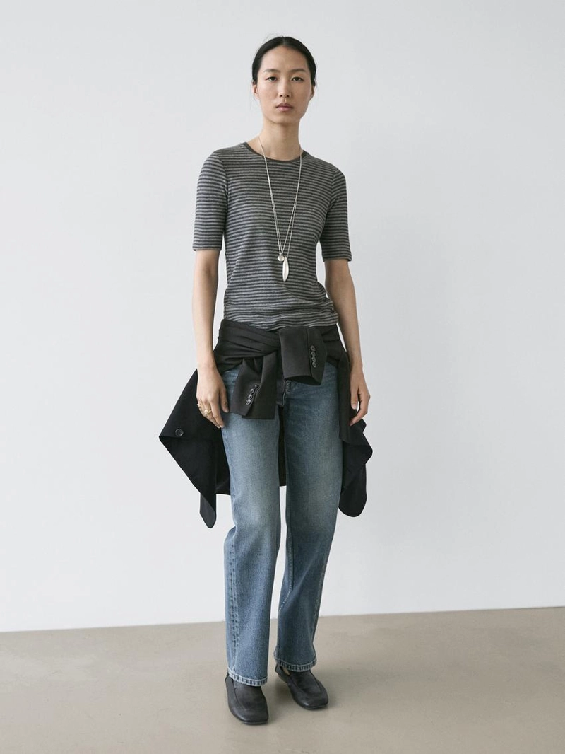 Рубашка с коротким рукавом в полоску