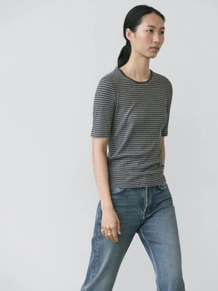 Рубашка с коротким рукавом в полоску- Заказать в России