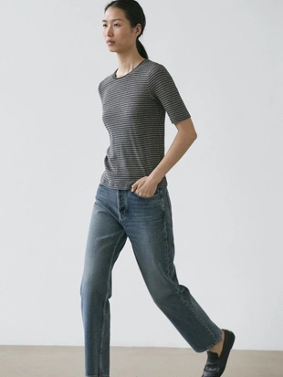 Рубашка с коротким рукавом в полоску- Заказать в России