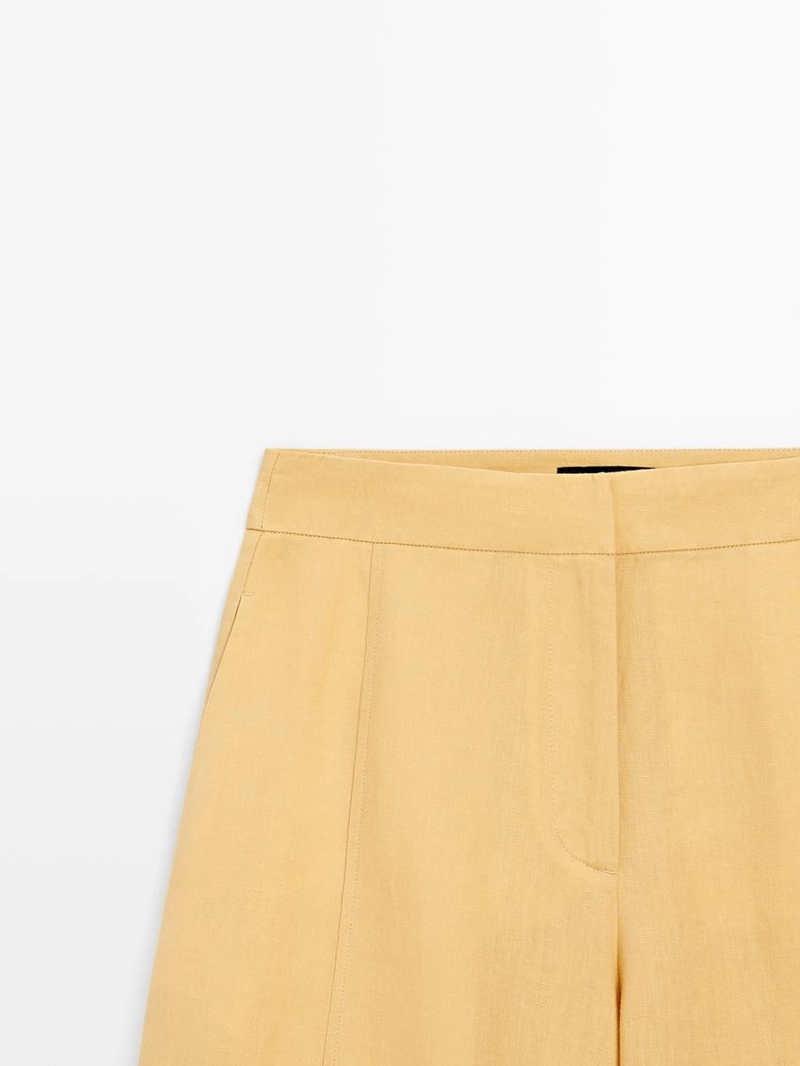 Льняные брюки свободного кроя