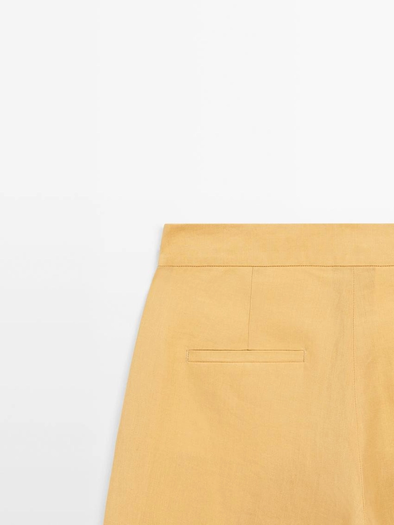 Льняные брюки свободного кроя