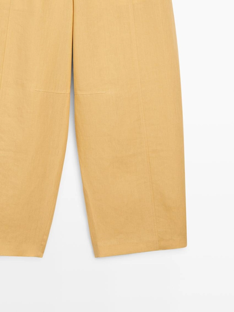 Льняные брюки свободного кроя