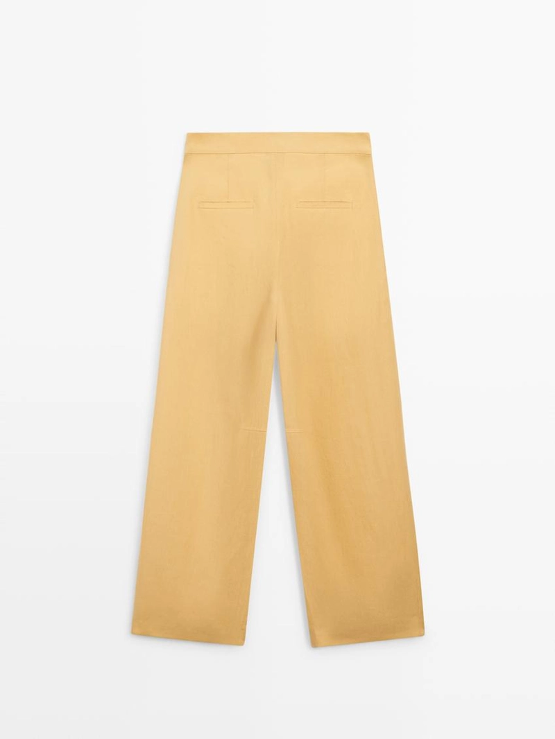 Льняные брюки свободного кроя