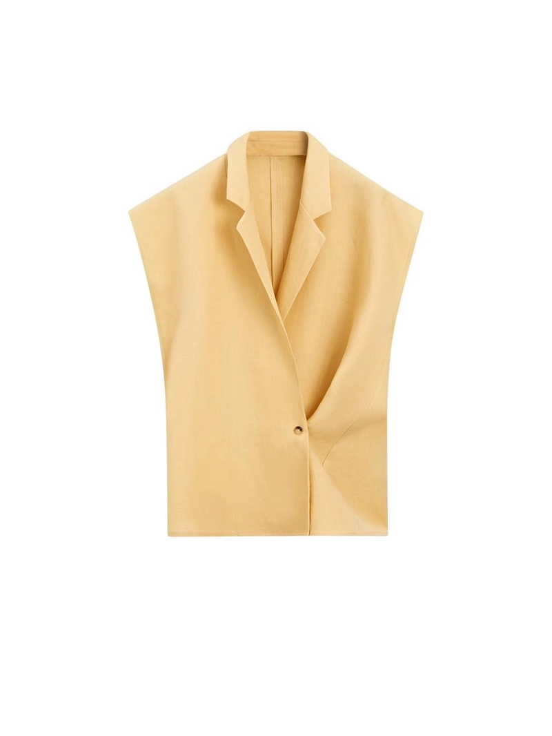 Жилет из льна на пуговицах