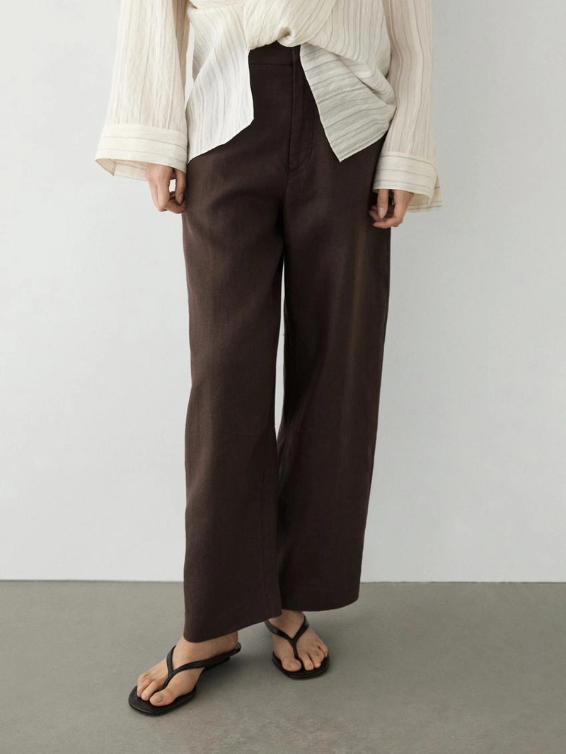 100% льняные брюки carrot fit