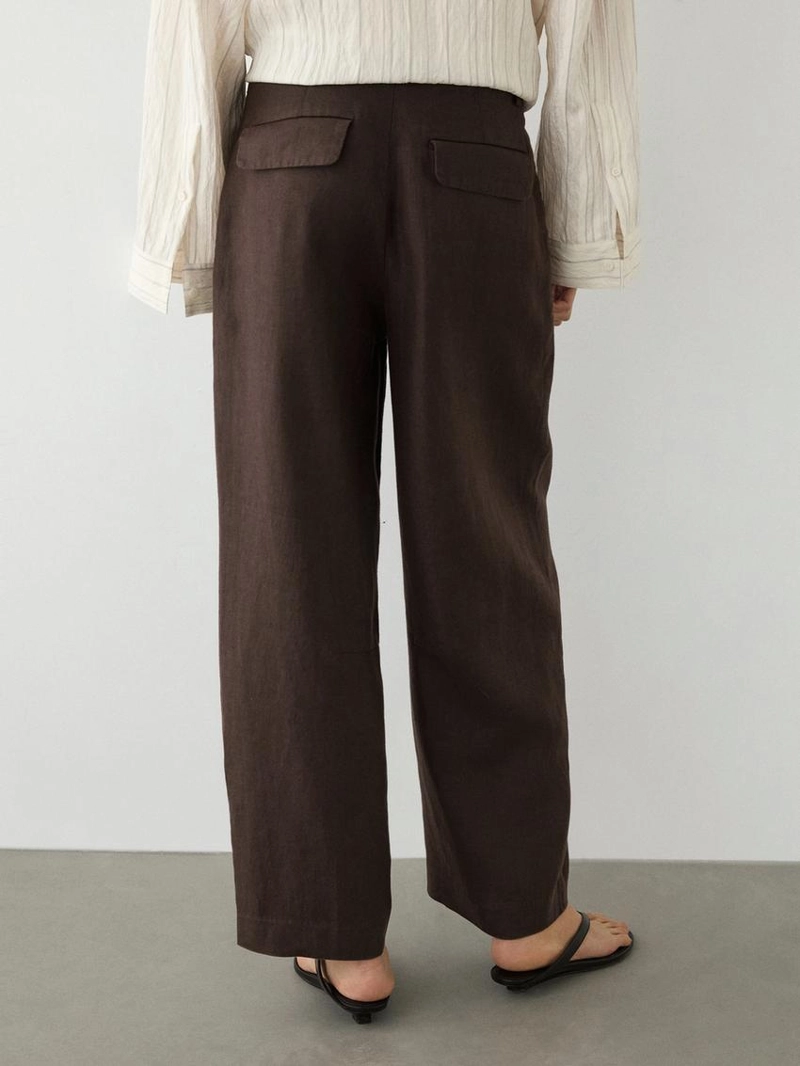 100% льняные брюки carrot fit