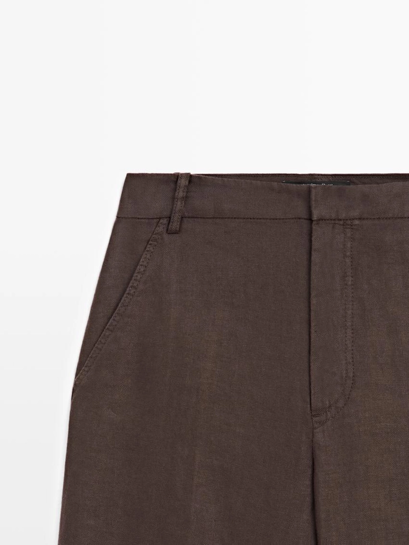 100% льняные брюки carrot fit