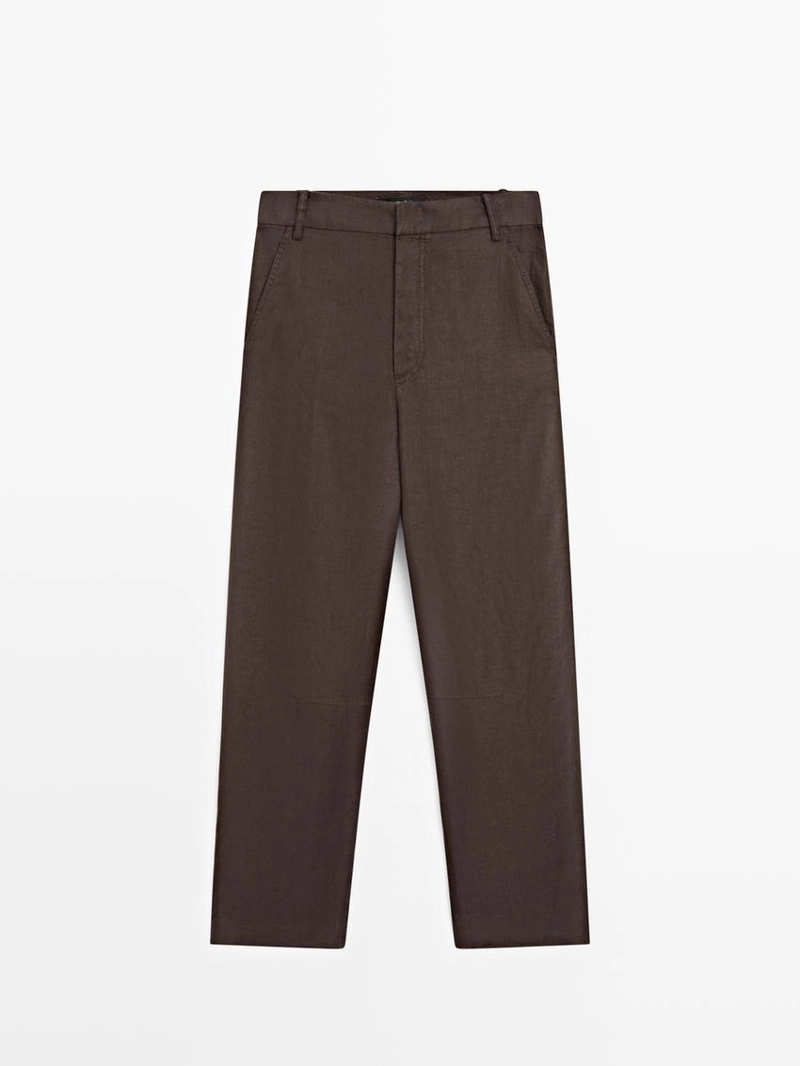 100% льняные брюки carrot fit