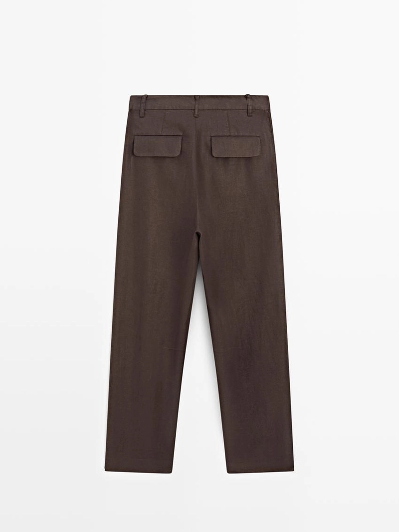 100% льняные брюки carrot fit