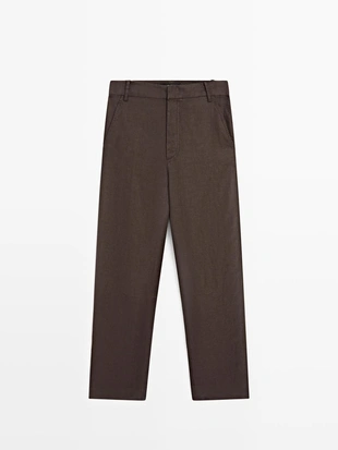 100% льняные брюки carrot fit- Заказать в России