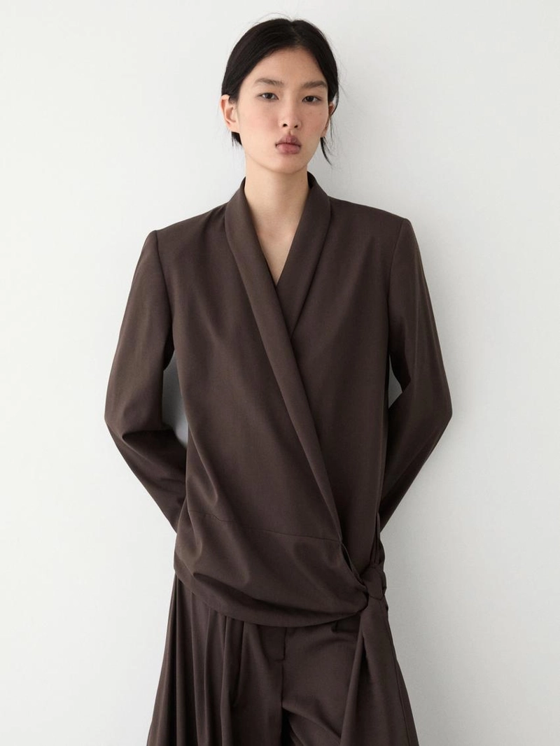 Пиджак из шерстяной смеси с деталью банта