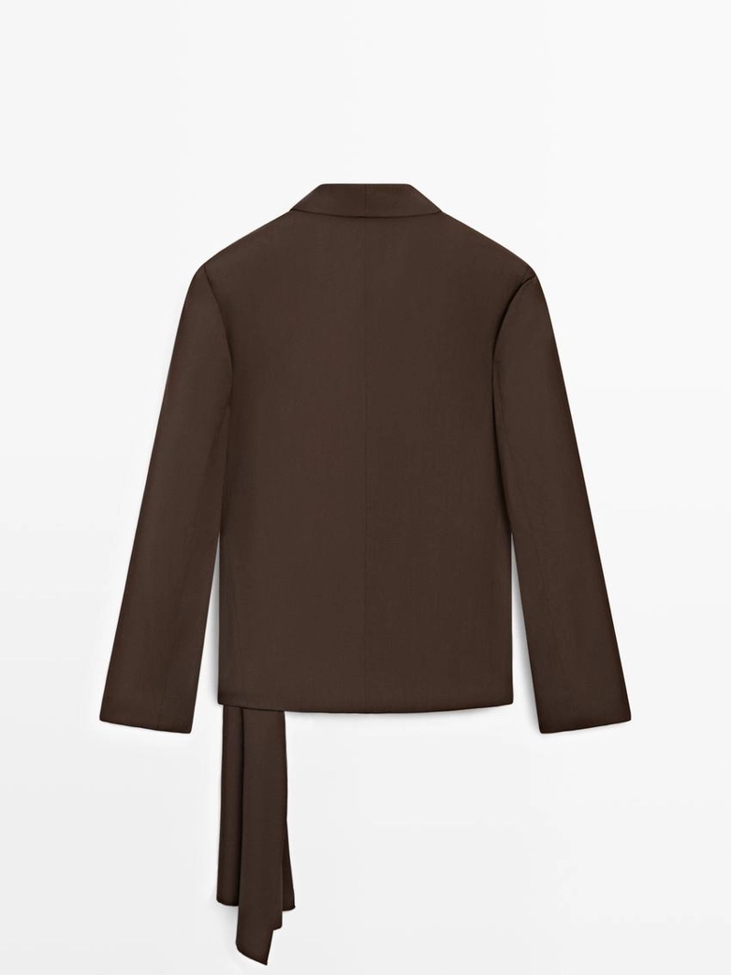 Пиджак из шерстяной смеси с деталью банта