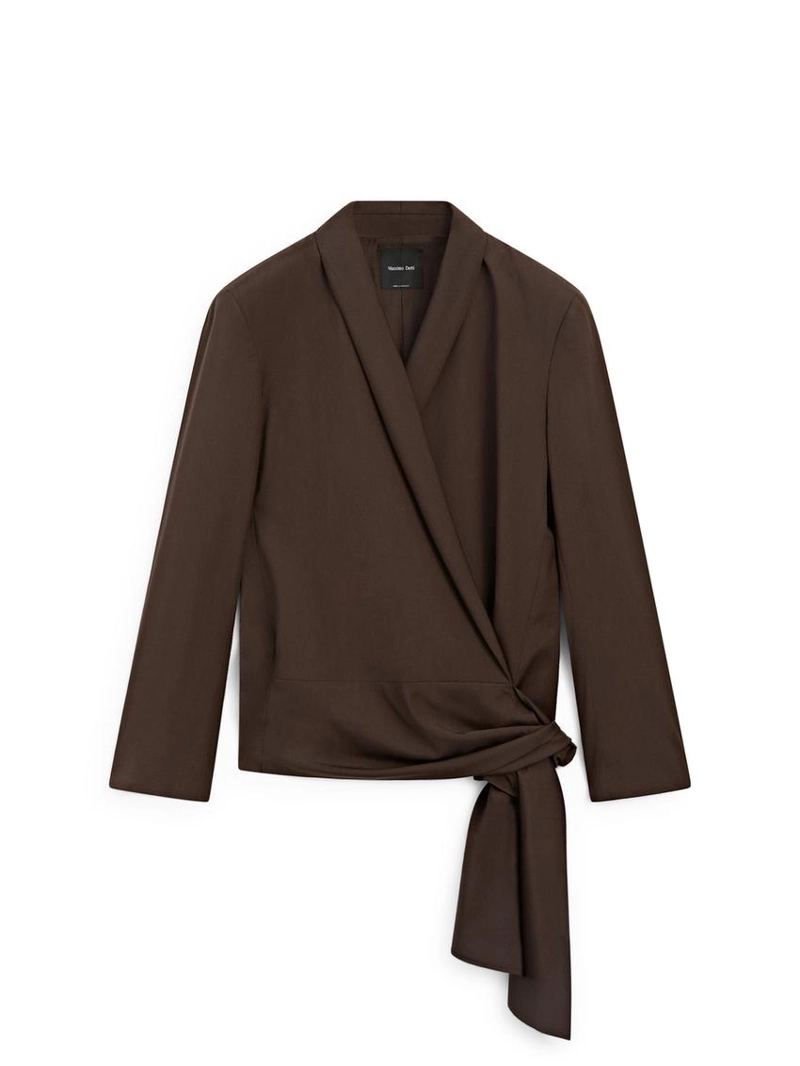 Пиджак из шерстяной смеси с деталью банта