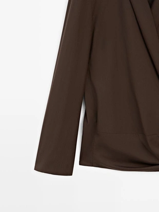 Пиджак из шерстяной смеси с деталью банта- Заказать в России