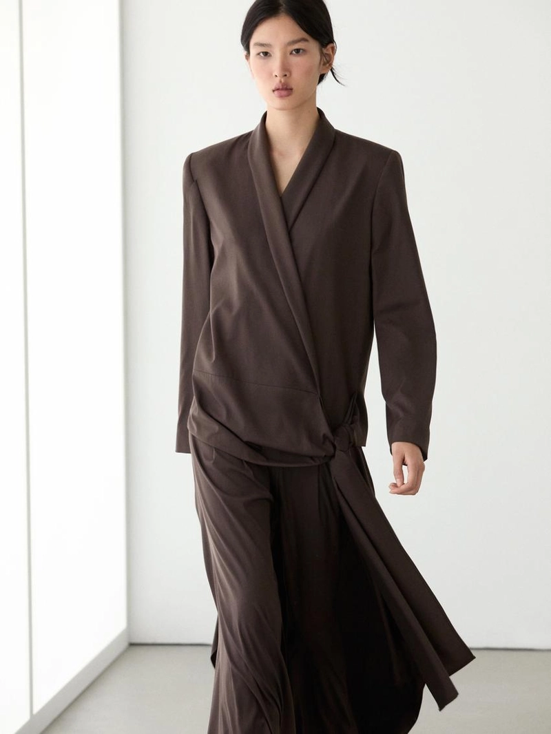 Пиджак из шерстяной смеси с деталью банта