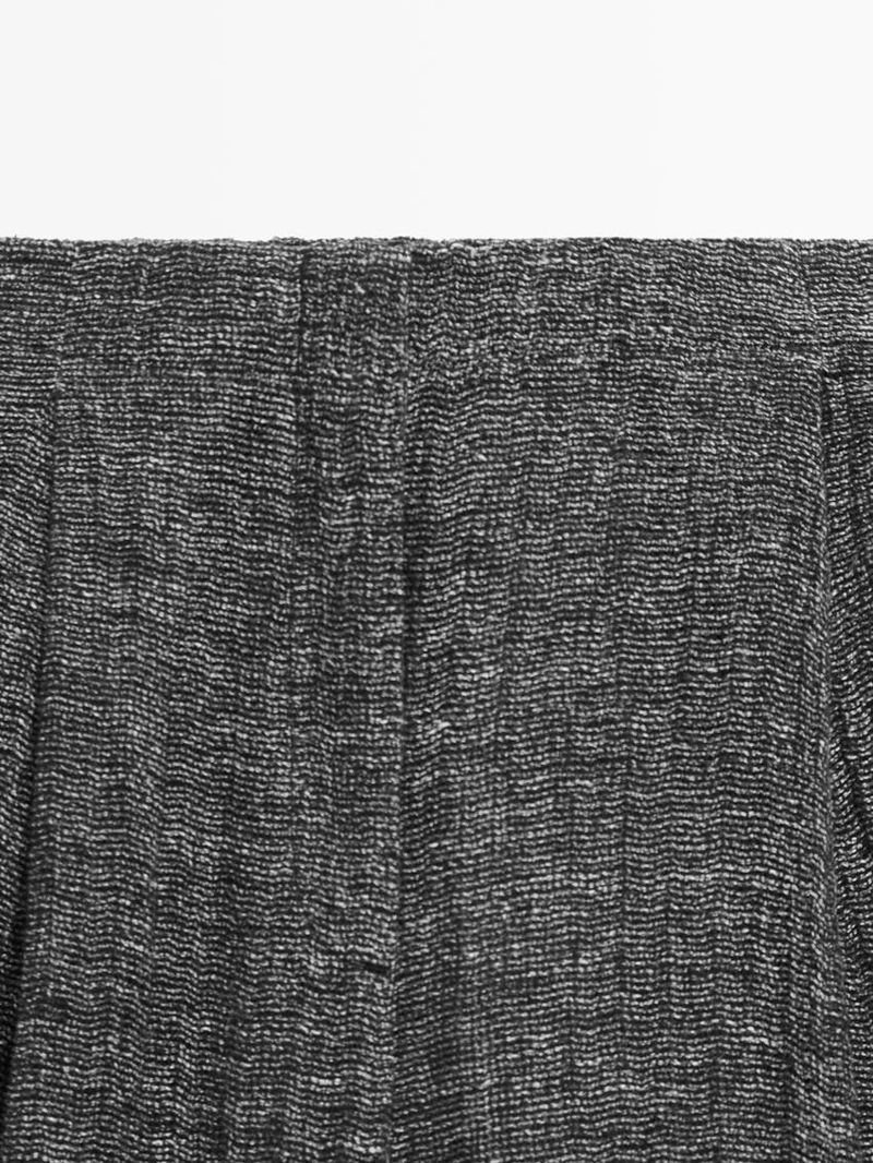 Брюки из меланжевого льна с защипами