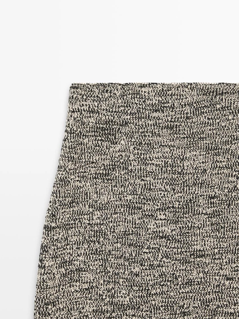 Юбка с деталями бахромы из вязаного материала