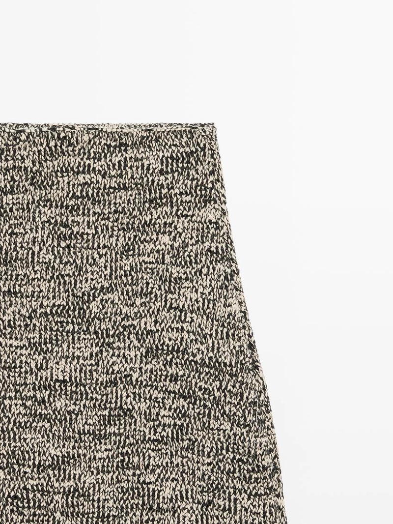 Юбка с деталями бахромы из вязаного материала