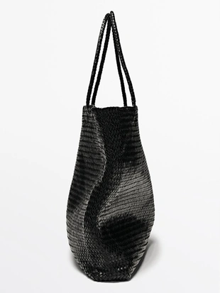 Большая плетеная сумка-тоут из натуральной наппа-кожи- Заказать в России