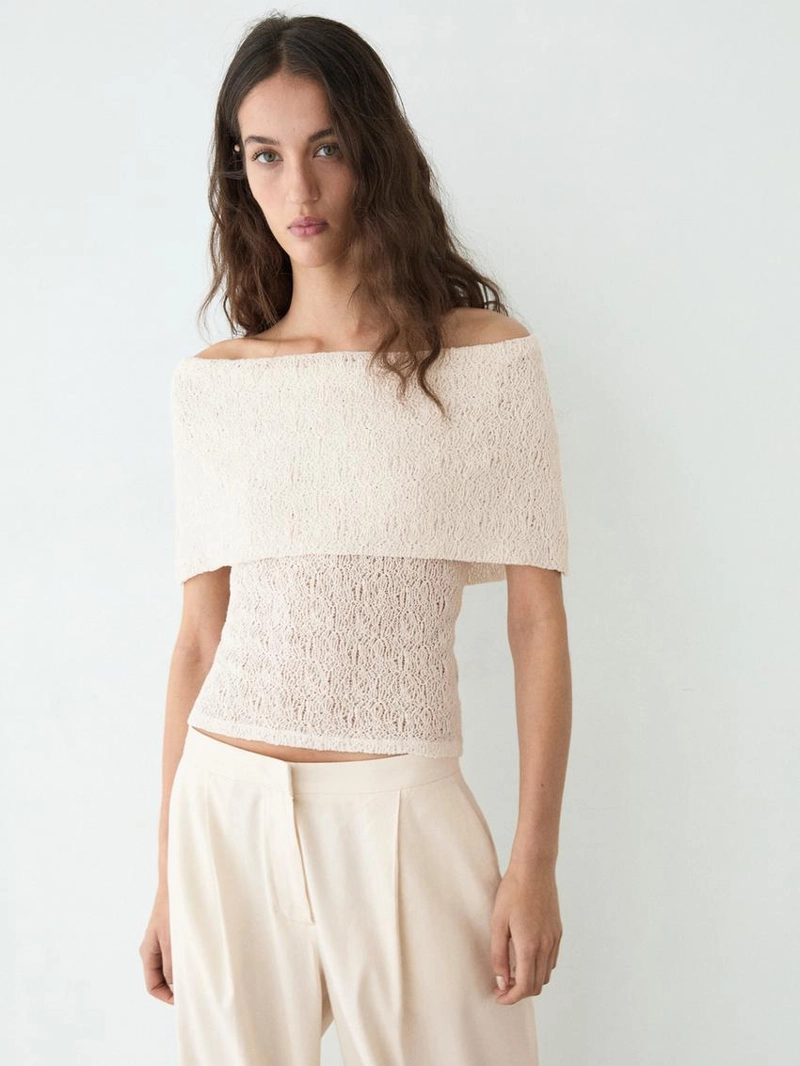 Топ с текстурой на одно плечо