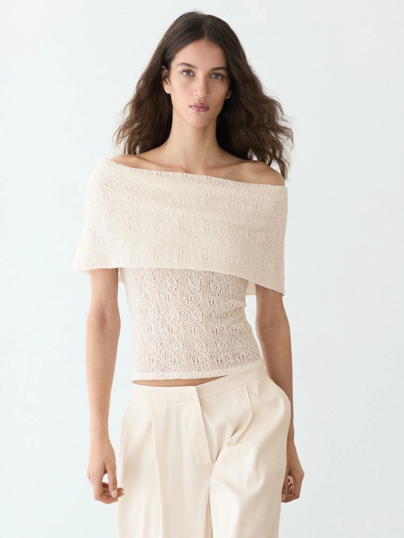 Топ с текстурой на одно плечо