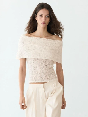 Топ с текстурой на одно плечо- Заказать в России