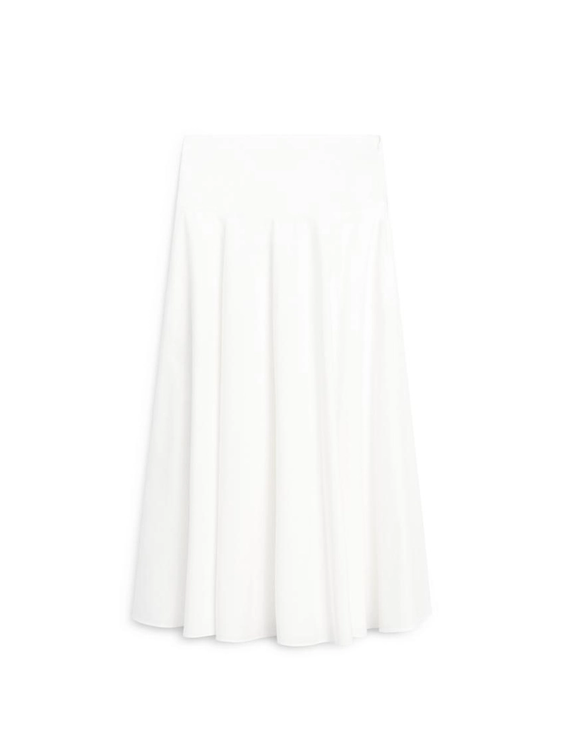 Юбка миди из 100% хлопка с деталями на подоле