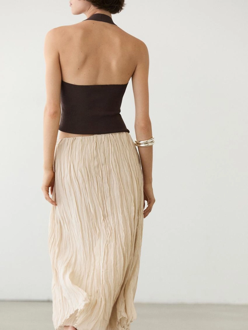 Пышная миди-юбка с деталями в складку