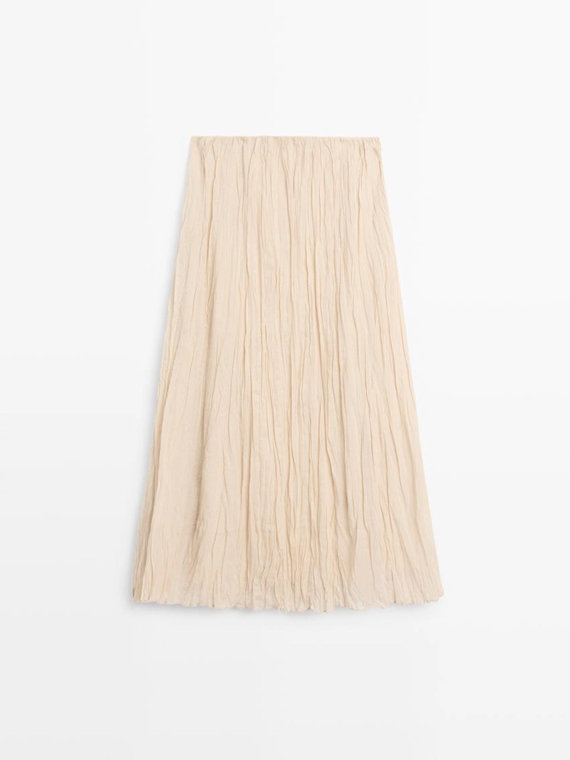 Пышная миди-юбка с деталями в складку
