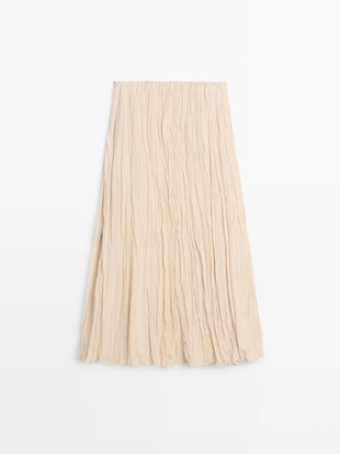 Пышная миди-юбка с деталями в складку- Заказать в России