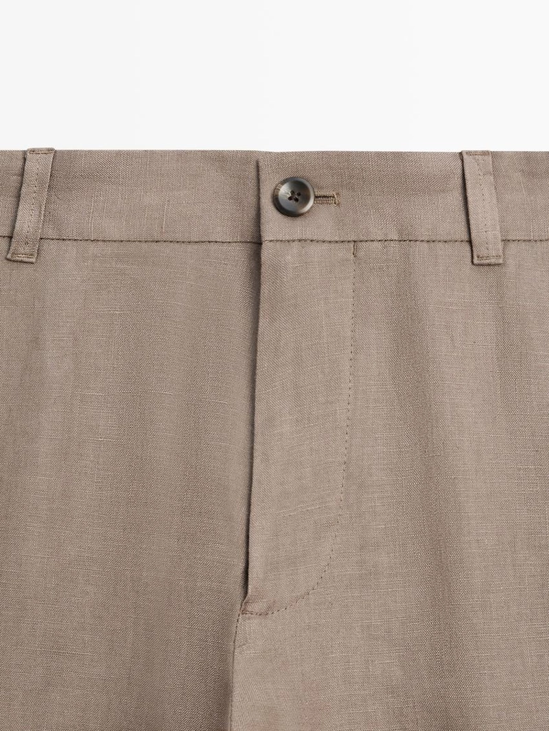 Льняные брюки прямого кроя