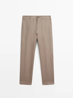 Льняные брюки прямого кроя- Заказать в России